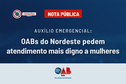 [Auxílio emergencial: OABs do Nordeste pedem atendimento mais digno a mulheres]