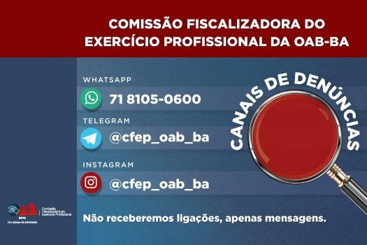 [Comissão Fiscalizadora do Exercício Profissional informa canais para denúncias ]